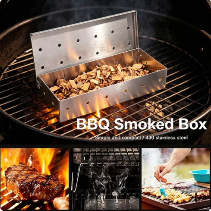 Smoker Box Wood Chip - Caja Ahumadora de Acero Inoxidable para