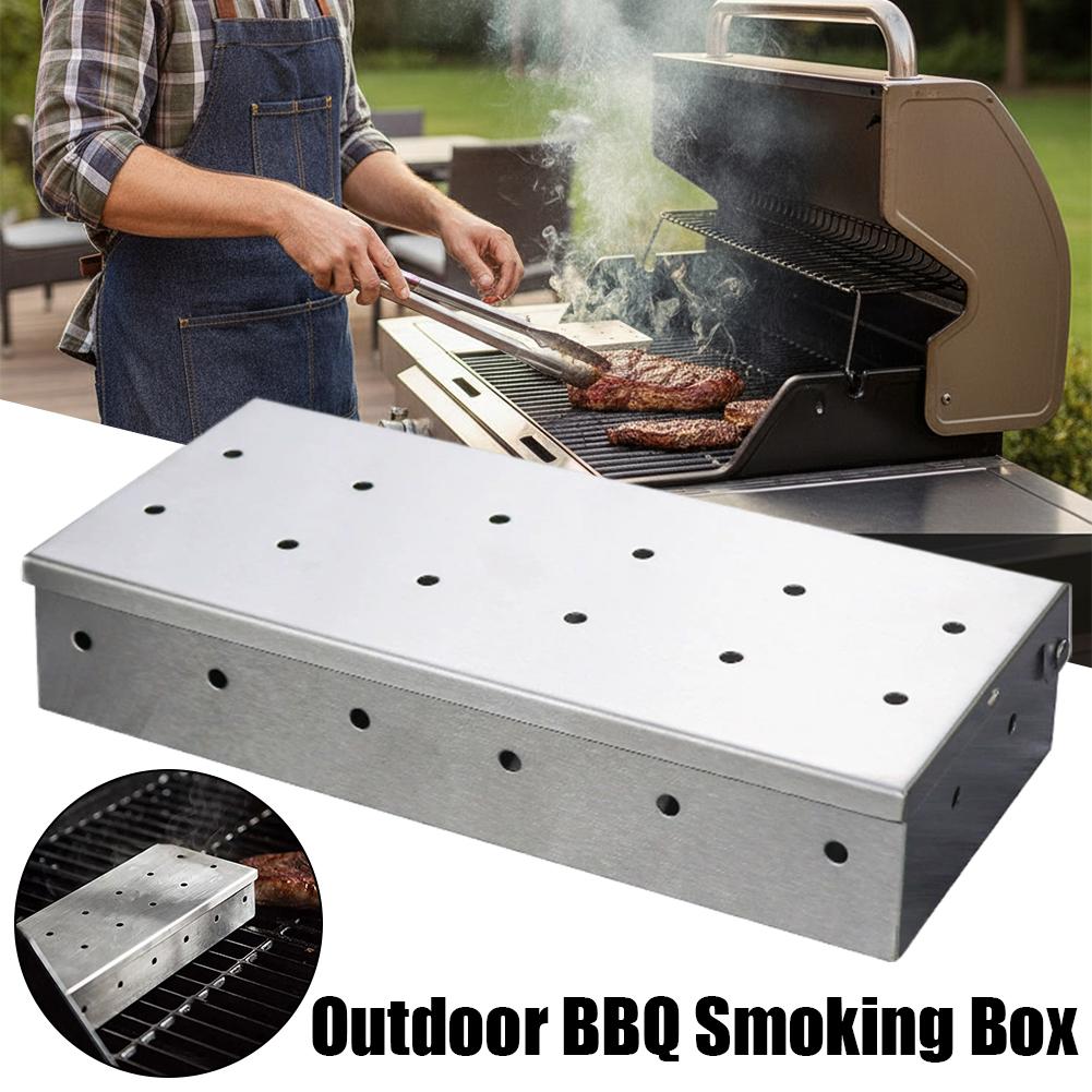 Smoker Box Wood Chip - Caja Ahumadora de Acero Inoxidable Engrosada