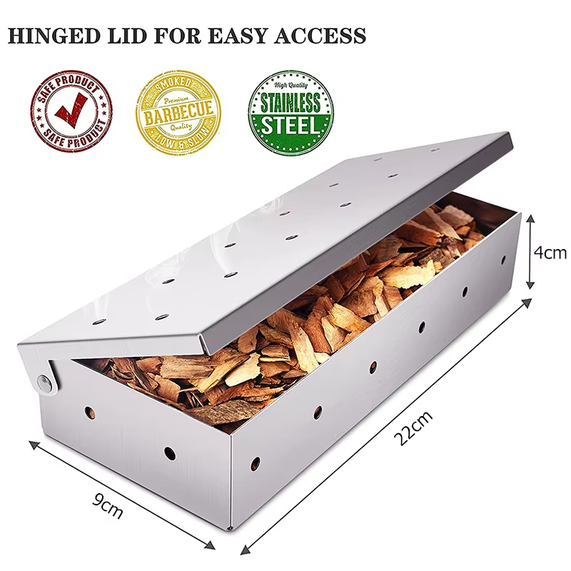 Caja ahumadora para barbacoa,  - Smoker Box Wood Chip reseña y precio